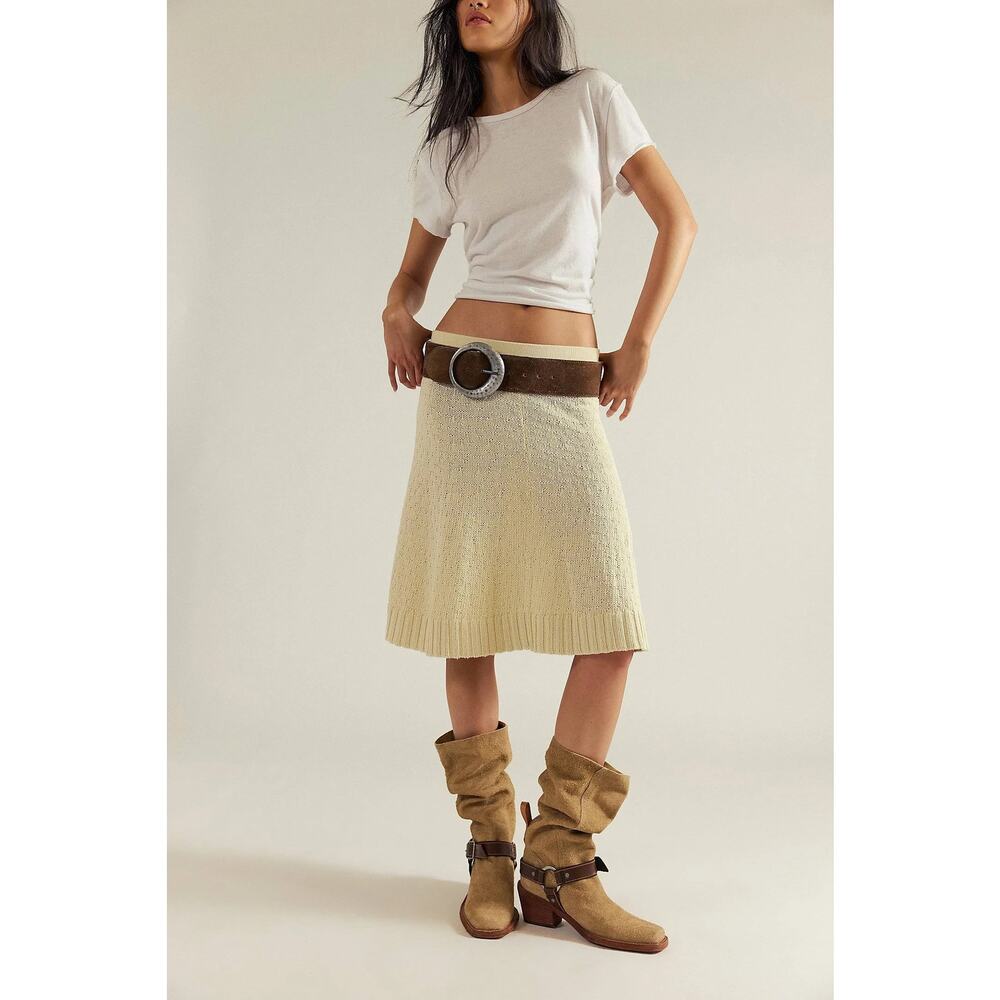 Free People Free-Est Asher Knit Sweater Skirt Set Cream White Large NWT - Picture 5 of 6